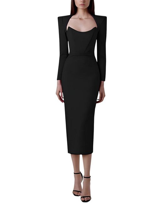 CAMILA BLANCO Black Midi Dress