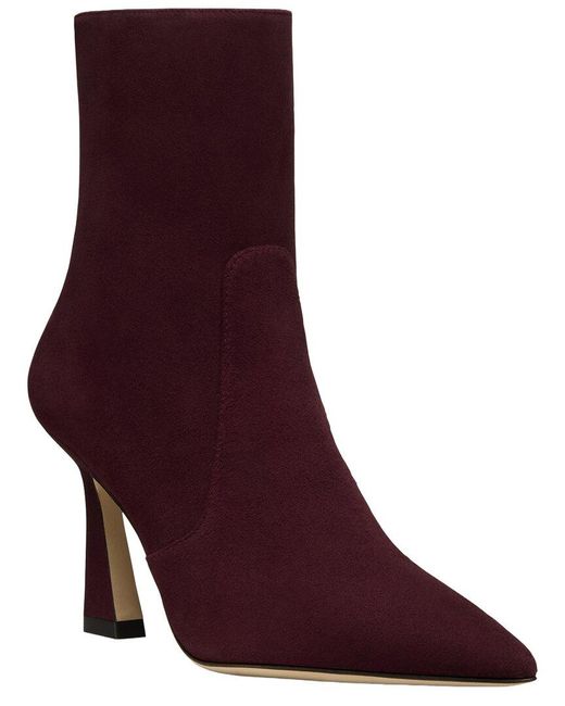 Stuart Weitzman Purple Vinnie Zip Suede Bootie 85