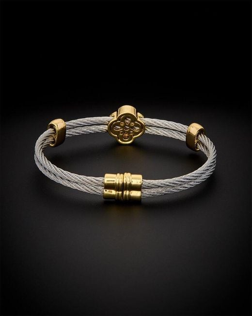 Juvell Black 18k Plated Cz Twisted Mesh Bangle Bracelet