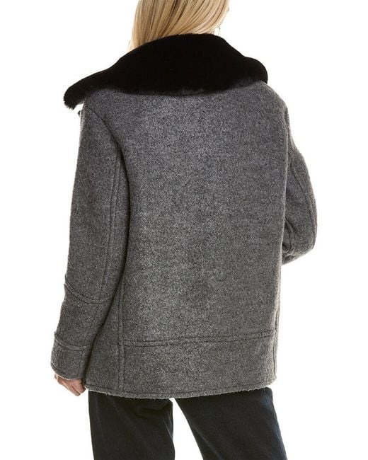 Kenneth Cole Black New York Wool-blend Coat