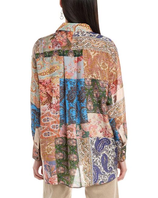 Zimmermann Blue Devi Silk Shirt