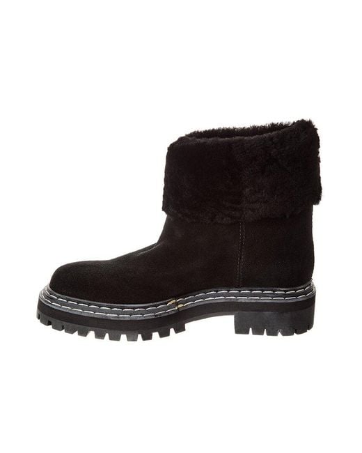 Proenza Schouler Black Suede & Shearling Boot
