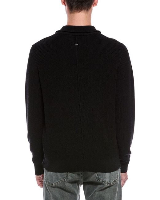 Rag & Bone Black Joel Wool-Blend 1/2-Zip Sweater for men