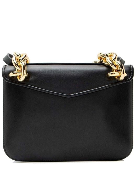 Bottega Veneta Black Smooth Leather Mount Envelope Chain Small Shoulder Bag (authentic Pre-loved)