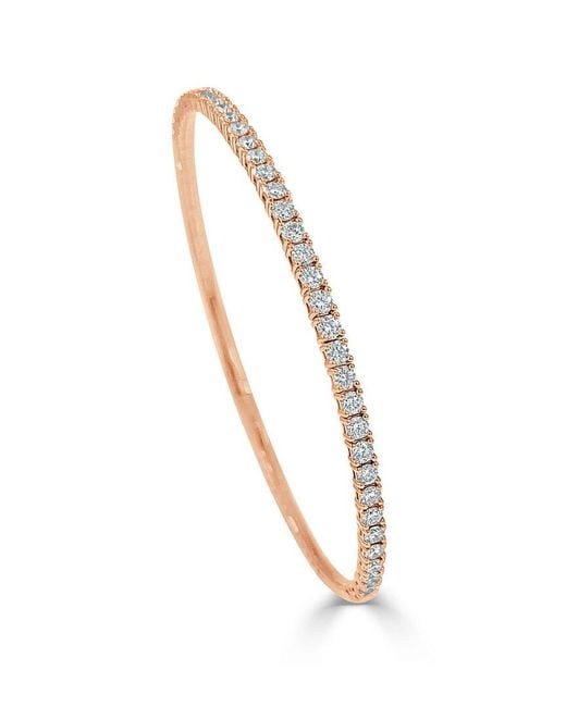 Sabrina Designs White 14k Rose Gold 1.49 Ct. Tw. Diamond Flexible Bangle Bracelet