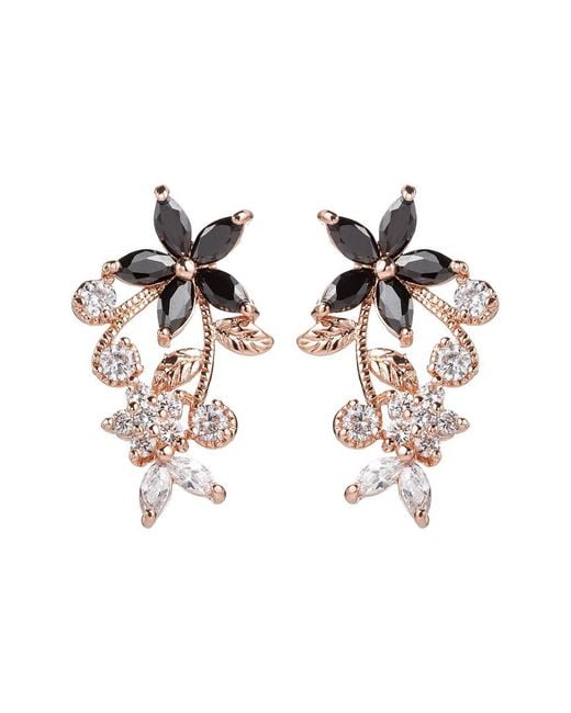 Eye Candy LA White Lily Cz Leaf Earring