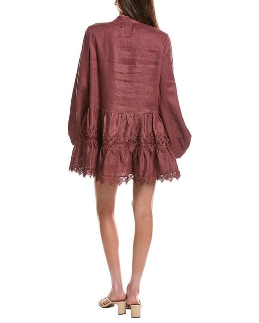 Bardot Red Antonia Linen Mini Dress