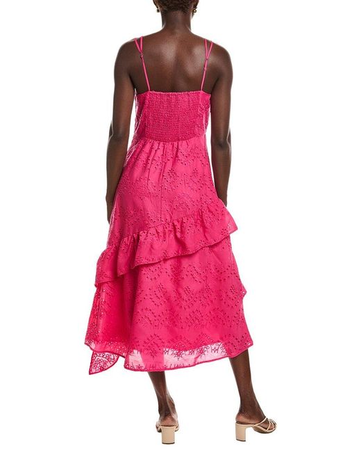 Sam Edelman Pink Ruffle Tiered Maxi Dress