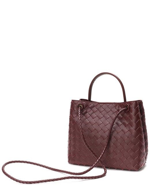Tiffany & Fred Paris Purple Woven Leather Top Handle Shoulder Bag