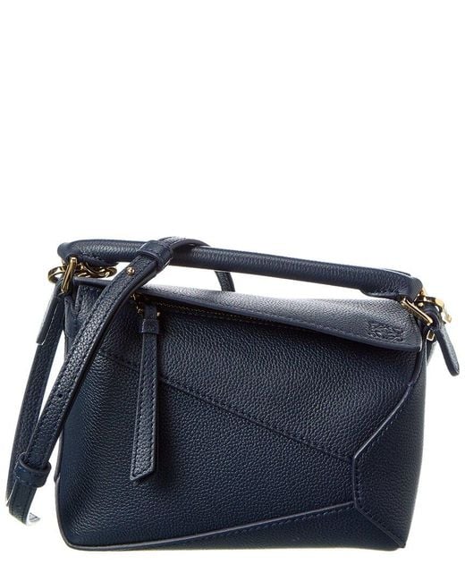 Loewe Blue Puzzle Mini Leather Shoulder Bag