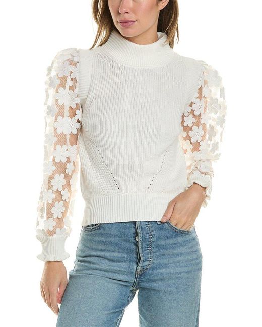 French Connection White Mozart Sweater