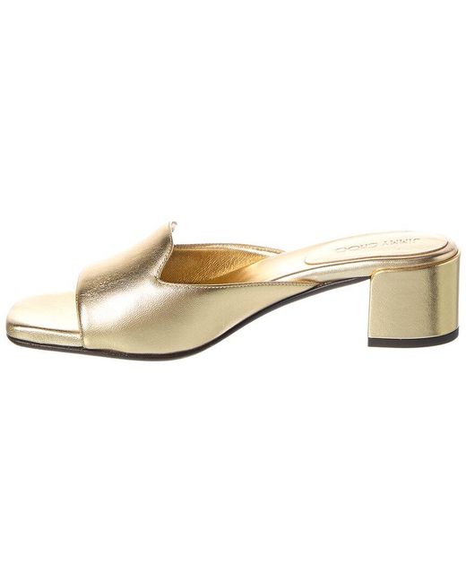 Jimmy Choo Natural Dina 45 Leather Sandal