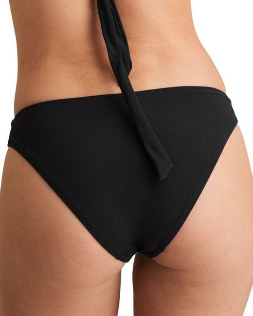 Reiss Black Carina Fixed Side Bikini Bottom