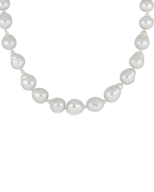 Diamond Select Cuts White 14k 0.01 Ct. Tw. Diamond 10-13mm Pearl Necklace