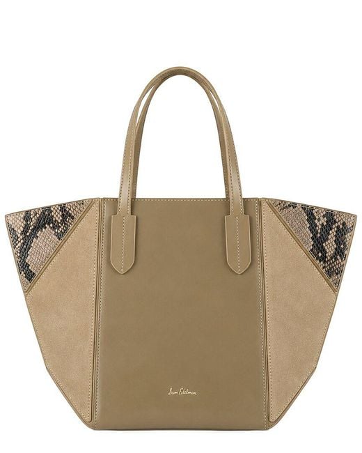 Sam Edelman Natural West Small Leather Convertible Crossbody Tote