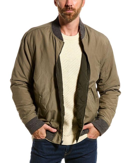 Faherty Cotton Reversible Bomber Jacket in Green for Men | Lyst UK