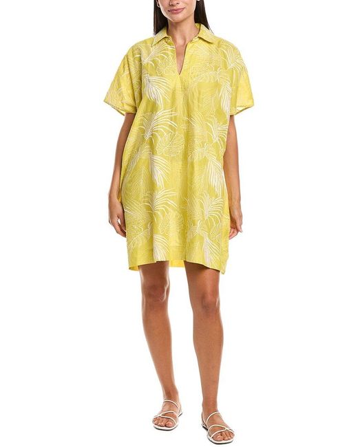 Natori Yellow Palm Oversized Caftan