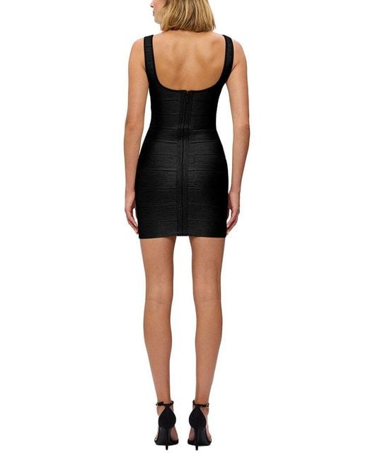 Hervé Léger Black The Metallic Gabriella Dress