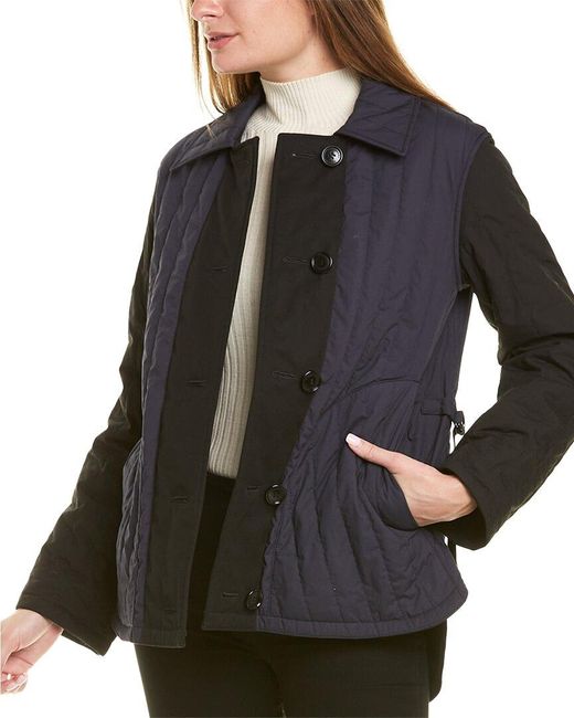 Burberry Blue Reversible Quilted Cotton Jacket