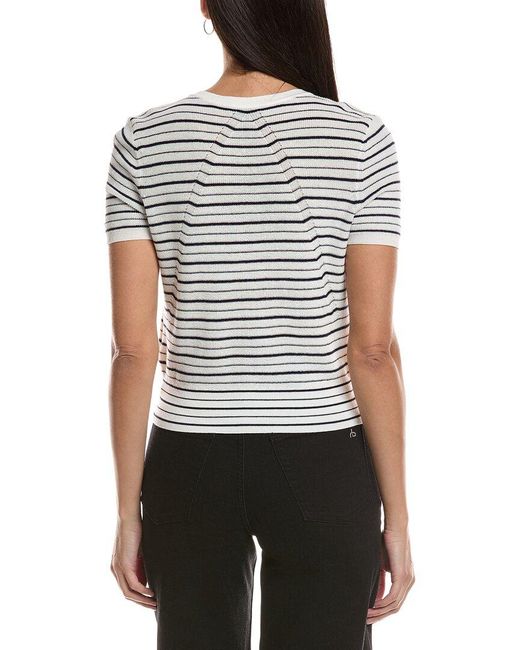 Rag & Bone White Dina Stripe Cardigan