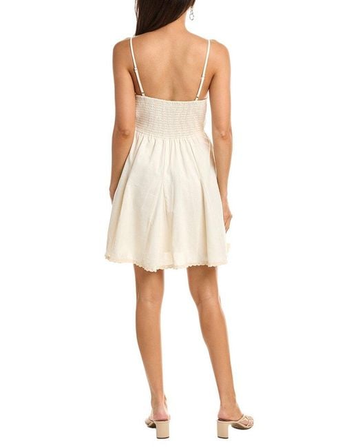 Fate Natural Sleeveless Linen-Blend Mini Dress