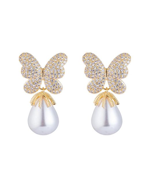 Eye Candy LA White Luxe Collection Monarch Butterfly Cubic Zirconia Crystal Drop Earring