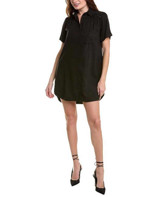 Bella Dahl Black Ladder Trim Shirt Dress