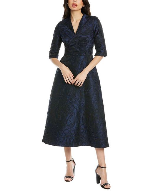 Kay Unger Blue Wilhelmina Tea Length Dress