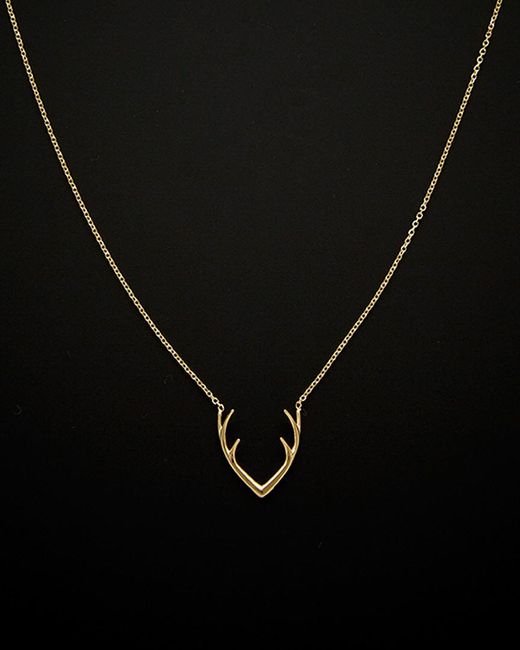 Italian Gold Black 14k Antler Adjustable Necklace