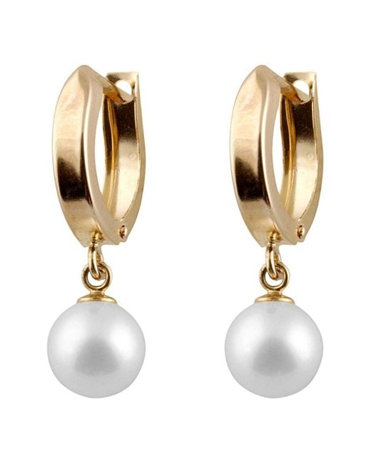 Splendid White 14k 6.5-7mm Freshwater Pearl Drop Earrings
