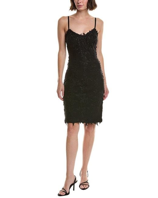 Issue New York Black Floral Embroidered Midi Dress