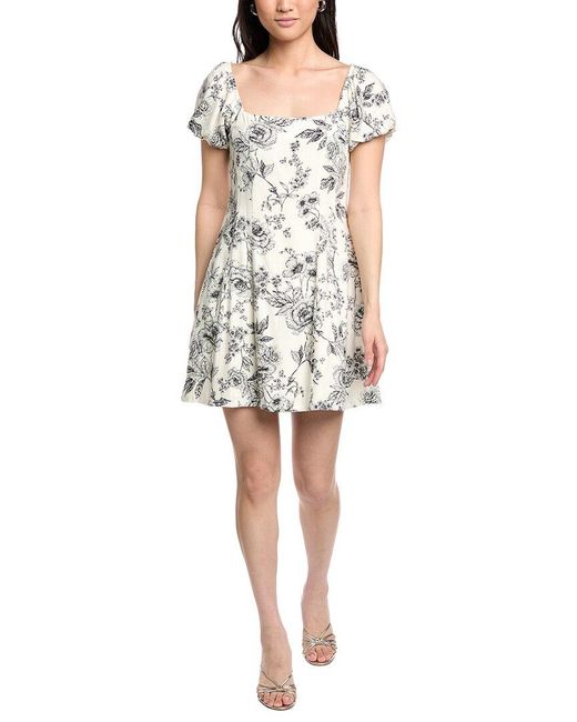 LOST AND WANDER White Lost + Wander Rose Haven Linen-blend Mini Dress