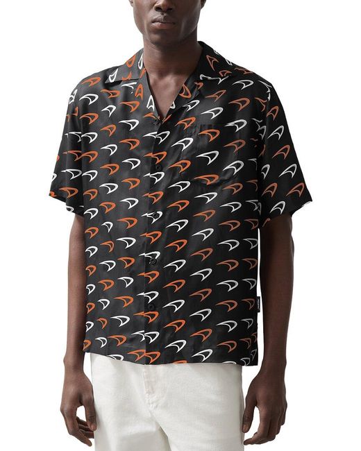 Reiss Black Vision Speedmark Print Shirt for men