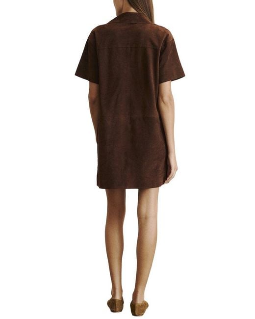 Tanya Taylor Brown Tabby Leather Dress