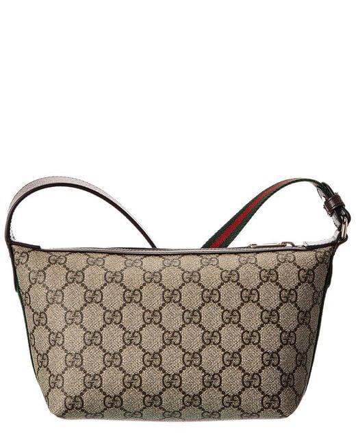 Gucci Brown Ophidia Mini Gg Supreme Canvas & Leather Shoulder Bag
