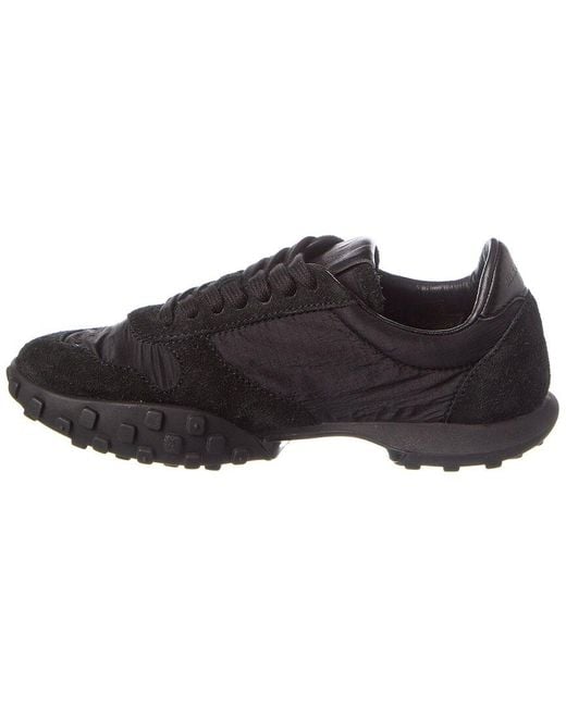 Jil Sander Black Nylon & Suede Sneaker