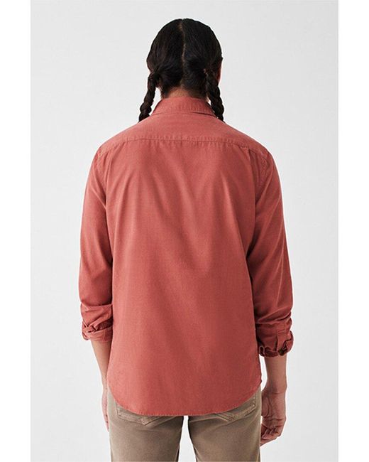 Faherty Brand Red Stretch Corduroy Shirt for men