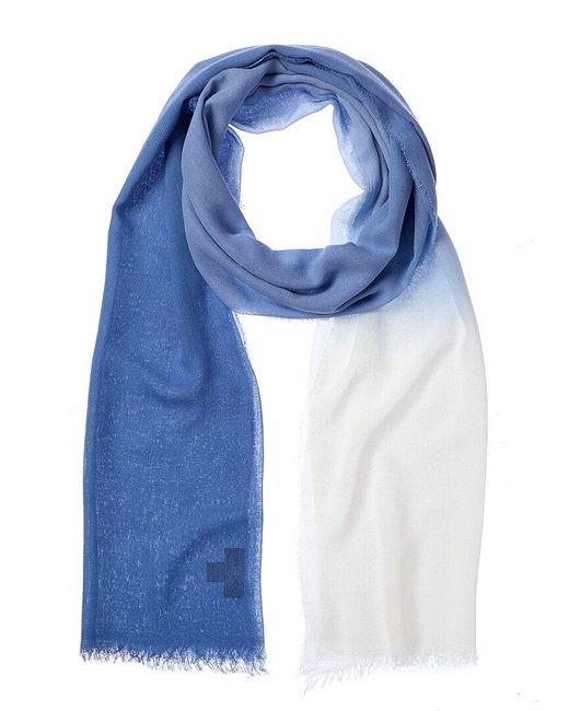 Bruno Magli Blue Cashmere-Blend Dip Dye Wrap