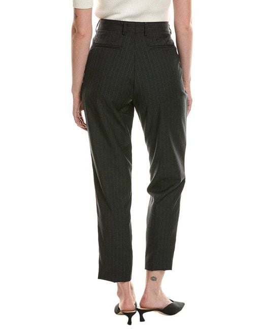 Officine Generale Black Officine Generale Roxane Pinstripe Wool Pant