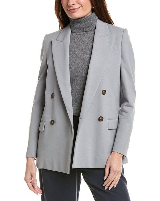 Brunello Cucinelli Gray Silk-blend Jacket