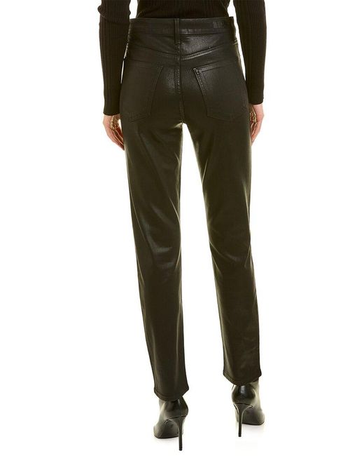 Le Jean Black Lara Coated High-Rise Slim Stovepipe Jean
