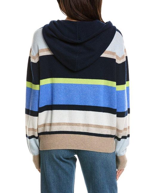 Brodie Cashmere Blue Striped Cashmere Hoodie