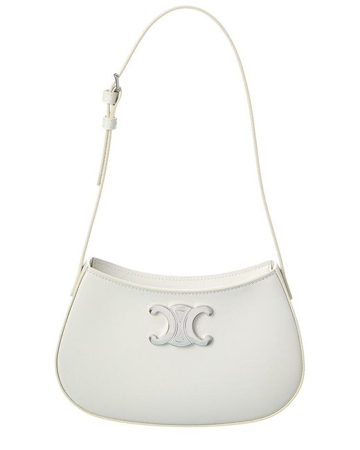 Céline White Tilly Medium Leather Shoulder Bag