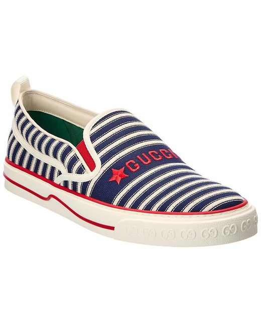 Gucci Tennis 1977 Canvas Slipon Sneaker in Blue for Men Lyst UK
