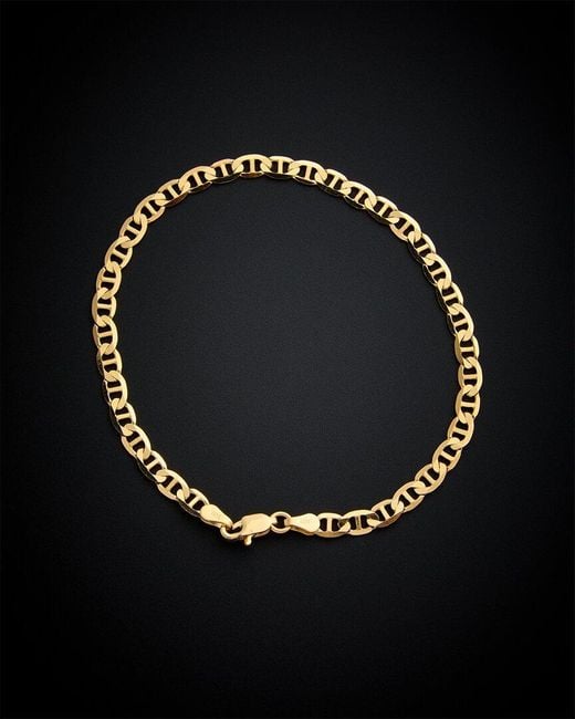 Italian Gold Black 14k Mariner Link Bracelet