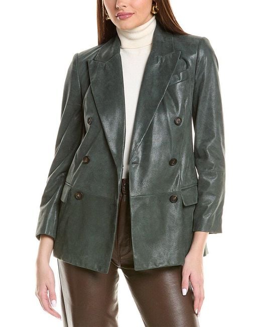 Brunello Cucinelli Green Suede Blazer