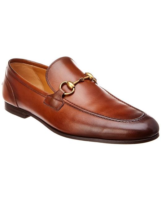 Shop Gucci Jordaan Leather Loafers