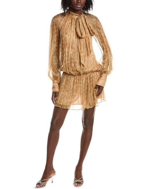 Alexis Natural Hailey Silk-Blend Mini Dress