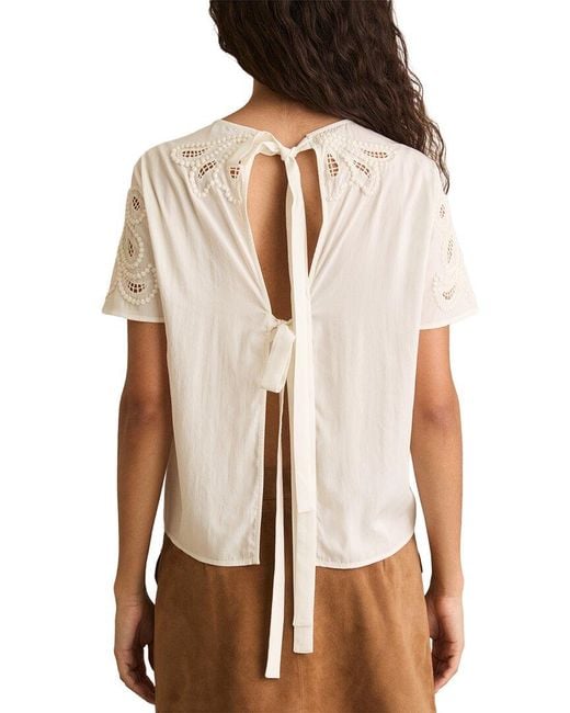 Reiss White Iyla Floral Cut Out Top