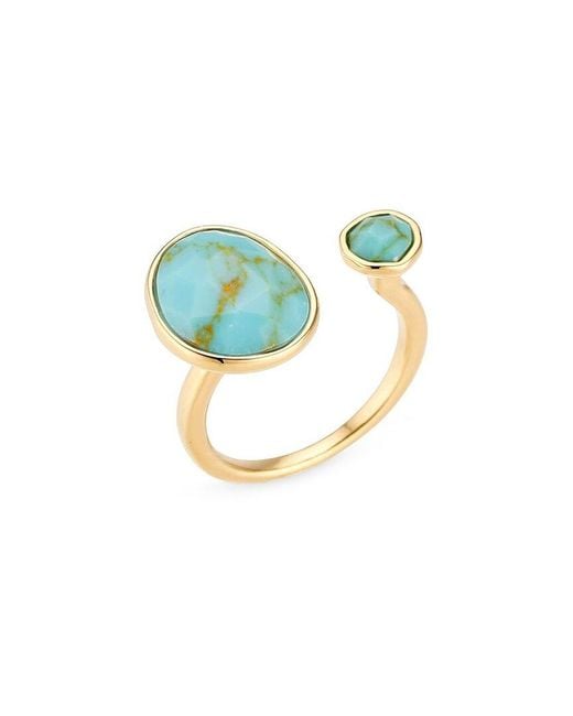 Liv Oliver Blue 18k Plated Turquoise Ring